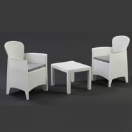 Kerti garnitúra AKITA, 3 részes, fehér