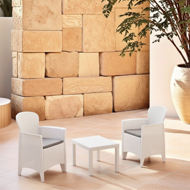 Kerti garnitúra AKITA, 3 részes, fehér