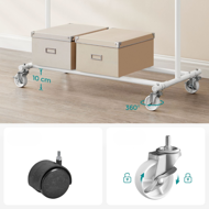 INEZ ruhatartó állvány kerekekkel, max. 90kg, 83,5x45x160cm, fehér