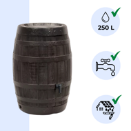 BOTAQUA esővízgyűjtő hordó, 250 l, barna