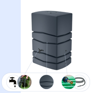 AQUA TOWER esővízhordó antracit 450l