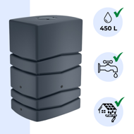 AQUA TOWER esővízhordó antracit 450l