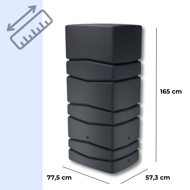 AQUA TOWER esővízhordó, 650l, antracit