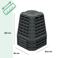 EVOGREEN VARIO komposztáló, 750 l, fekete