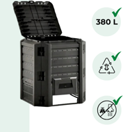 Kerti komposztáló - Compogreen 380 l fekete