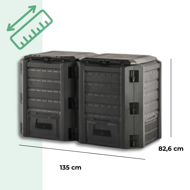 Kerti komposztáló - Compogreen 800 l, fekete
