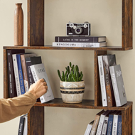 PRESTON könyvespolc, 70x24x190,5cm, barna színben