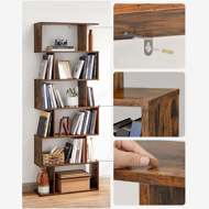 PRESTON könyvespolc, 70x24x190,5cm, barna színben