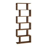 PRESTON könyvespolc, 70x24x190,5cm, barna színben