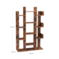 ODIN könyvespolc ipari stílusban, 86x25x140 cm, barna