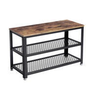 INDY előszobai pad cipőtartóval, 73x30x45cm, barna/fekete