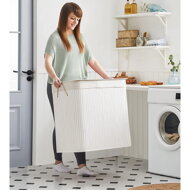 DORA bambusz szennyeskosár, 150 l, fehér