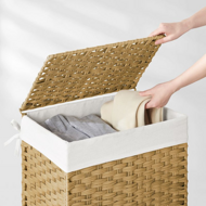 AVA műrattan ruháskosár, 90l, természetes barna