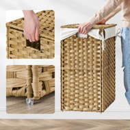 AVA műrattan ruháskosár, 90l, természetes barna