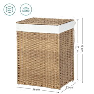 AVA műrattan ruháskosár, 90l, természetes barna