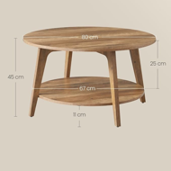 NORDIC dohányzóasztal, 80×45cm, barna