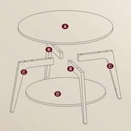 NORDIC dohányzóasztal, 80×45cm, barna