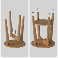 NORDIC dohányzóasztal, 40×50cm, barna