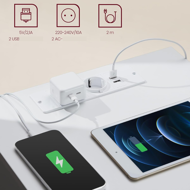 ZION éjjeliszekrény töltő funkcióval, 35x40x59 cm, fehér