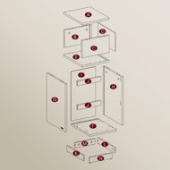 ROBIN éjjeliszekrény, 30x25x65cm, fehér/bézs