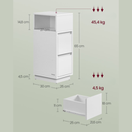 ROBIN éjjeliszekrény, 30x25x65cm, fehér