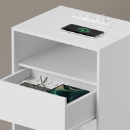 LUCIANO éjjeli szekrény töltési funkcióval, 35x45x58,3 cm, fehér