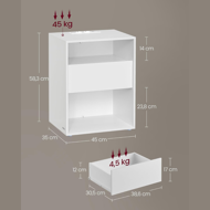 LUCIANO éjjeli szekrény töltési funkcióval, 35x45x58,3 cm, fehér