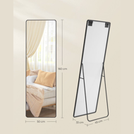 NOIR téglalap alakú tükör, 160x50 cm, fekete