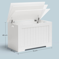 Tárolópad GRETA, 76x48x40 cm, fehér