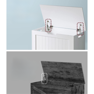 Tárolópad GRETA, 76x48x40 cm, fehér