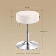 AURA állítható magasságú sminkszék fésülködőasztalhoz, Ø35cm, krémszínű