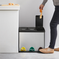 SORT szelektív hulladékgyűjtő, 24l (3x8l), acél