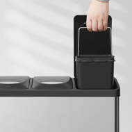 SORT szelektív hulladékgyűjtő, 24l (3x8l), acél