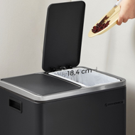 SORT hulladékgyűjtő tartály, 2x15 l, fekete