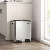 SORT hulladékgyűjtő tartály 30l (2×15l), ezüst/fekete