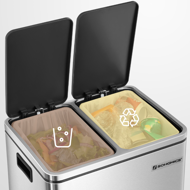 SORT hulladékgyűjtő tartály 30l (2×15l), ezüst/fekete