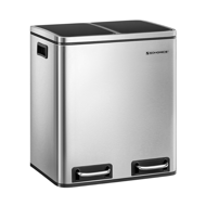 SORT hulladékgyűjtő tartály 30l (2×15l), ezüst/fekete