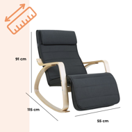 SWING hintaszék, teherbírás 150kg, 67x115x91cm, antracit