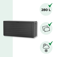 WOODEBOX tárolódoboz, 280l, 120x46x57cm, antracit