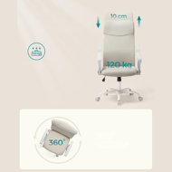 DINA irodai szék, max. 120 kg, bézs/fehér