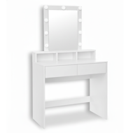 VANESA fésülködőasztal világítással, 80x40x145cm, fehér