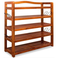 RUSTIC cipőtartó polc, 5 polc, 75x26x82cm, természetes barna