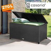 RICCO polyrattan tárolódoboz, 122x56x61cm, fekete
