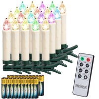 CANDLE gyertyák karácsonyfára, 20 db, 10,5cm, többszínű