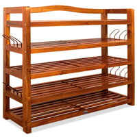 RUSTIC cipőtartó polc, 5 polc, 85x26x82cm, természetes barna