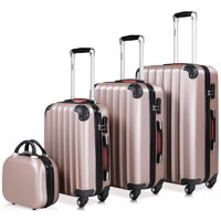 Baseline keményhéj bőrönd készlet, ABS, rózsaszín 12l, 34l, 59l, 89l