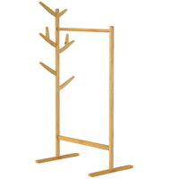 RADO bambusz ruhatartó állvány, 66x40x163,3cm, barna