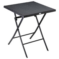 Rom fekete polirattan összecsukható asztal 63x63x73 cm
