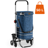 COMFORT bevásárlótáska lépcsőjáró kerekekkel, 50l, kék