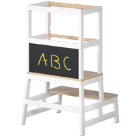 PLAY tanulótorony fenyőfa, 93x56x49cm, fehér/natúr barna PLAY tanulótorony fenyőfa, 93x56x49cm, fehér/natúr barna